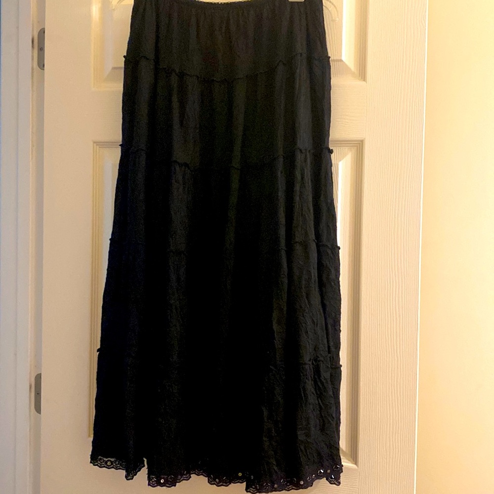 Fashion Bug long A-line skirt with sequins.